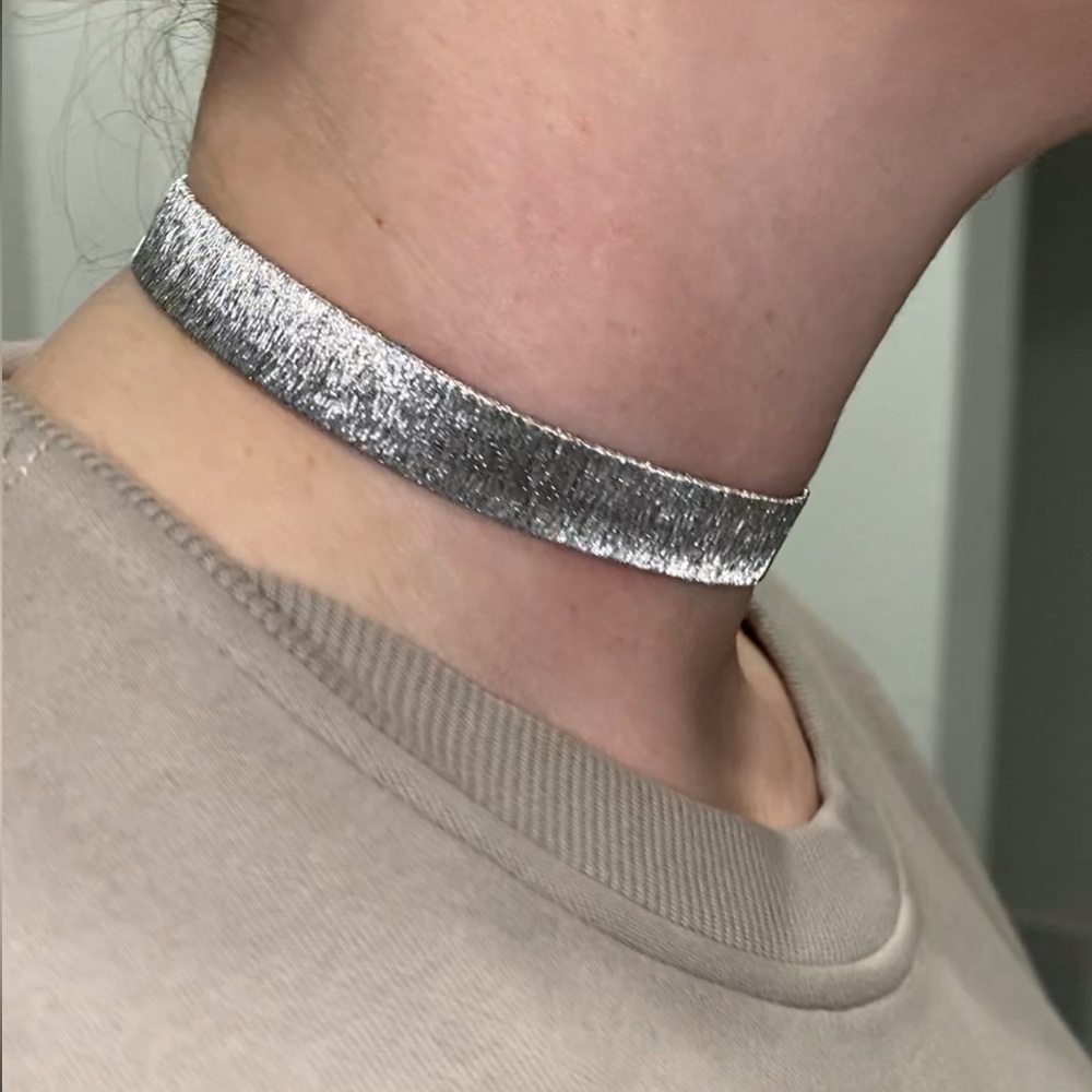 New Vicenza Silver 925 Diamond Cut Sterling Choker Necklace 20.5g